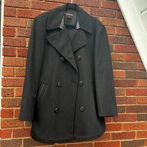 100% Wool Men's Medium Double Breasted Pea Coat